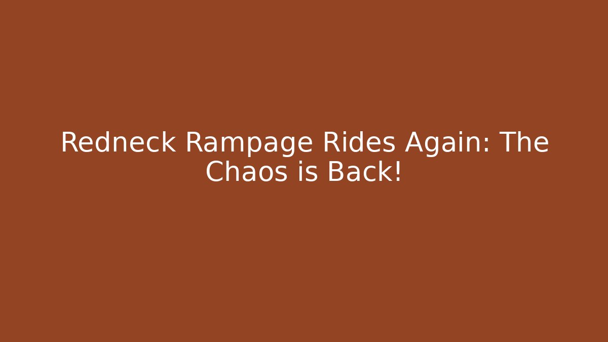 Redneck Rampage Rides Again: The Chaos is Back!