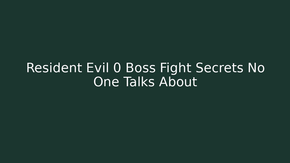 Resident Evil 0 Boss Fight Secrets No One Talks About - Método de Aprovação