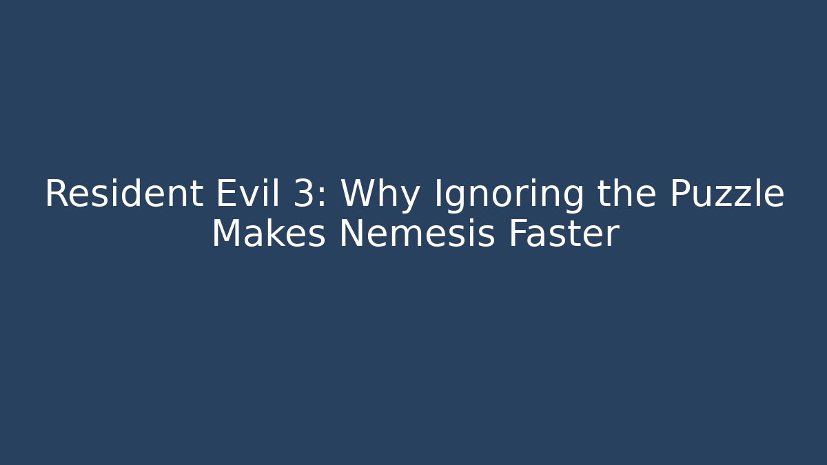 Resident Evil 3: Why Ignoring the Puzzle Makes Nemesis Faster - Método de Aprovação