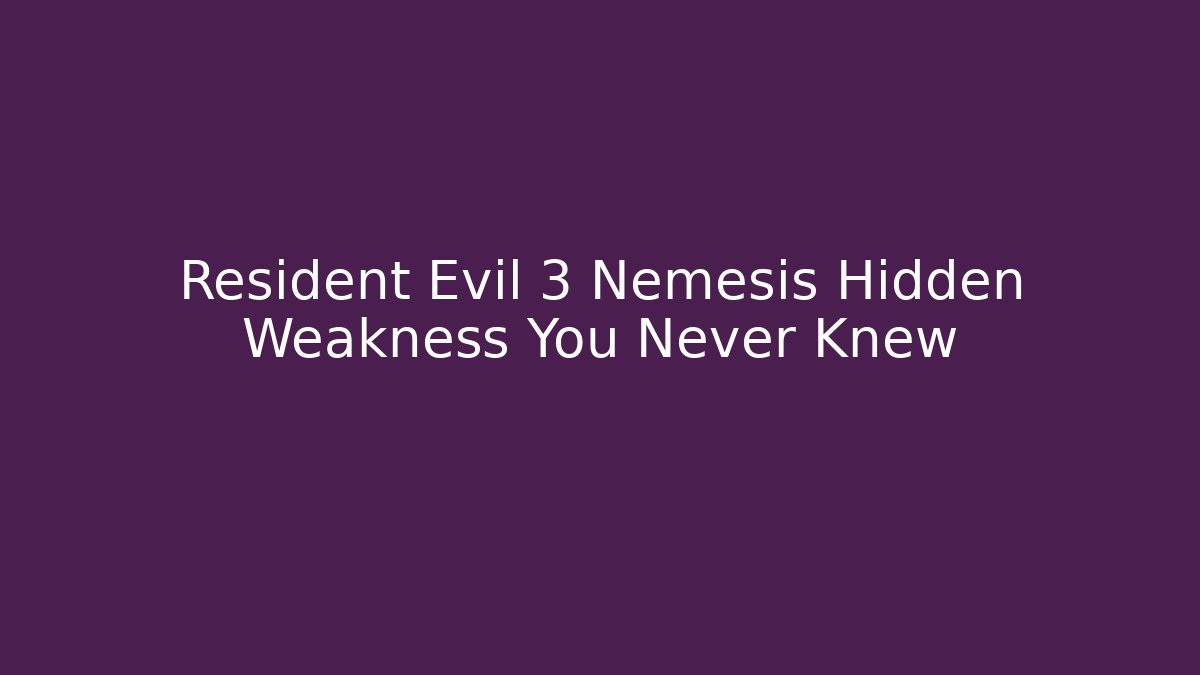 Resident Evil 3 Nemesis Hidden Weakness You Never Knew - Método de Aprovação