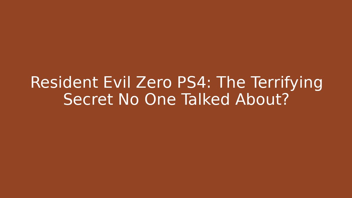 Resident Evil Zero PS4: The Terrifying Secret No One Talked About? - Método de Aprovação