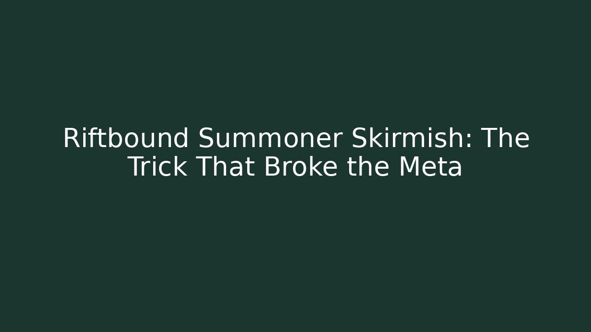 Riftbound Summoner Skirmish: The Trick That Broke the Meta