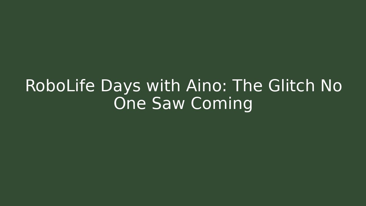 RoboLife Days with Aino: The Glitch No One Saw Coming