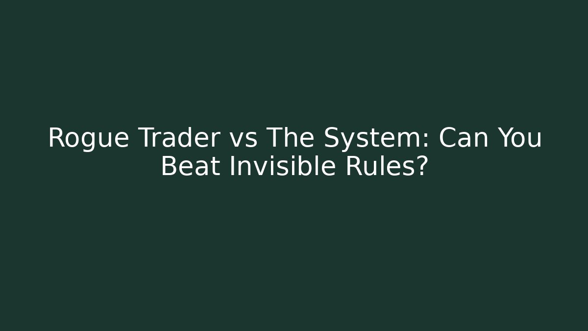Rogue Trader vs The System: Can You Beat Invisible Rules?