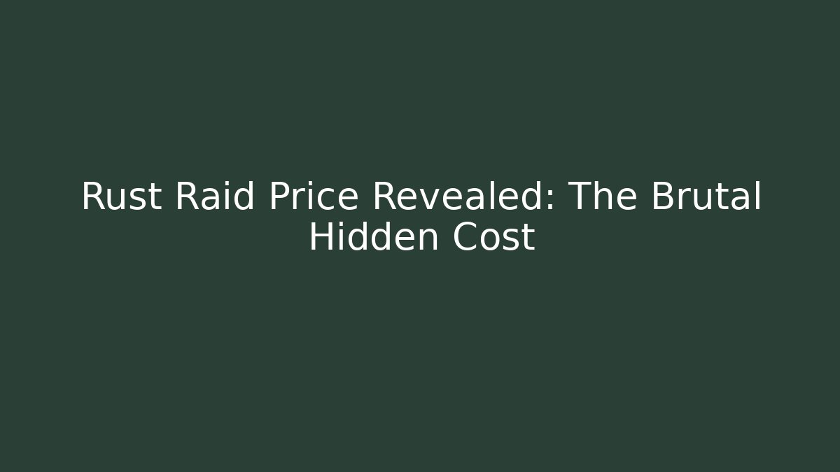 Rust Raid Price Revealed: The Brutal Hidden Cost