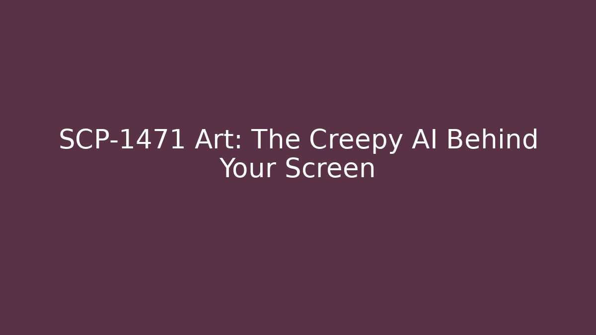 SCP-1471 Art: The Creepy AI Behind Your Screen