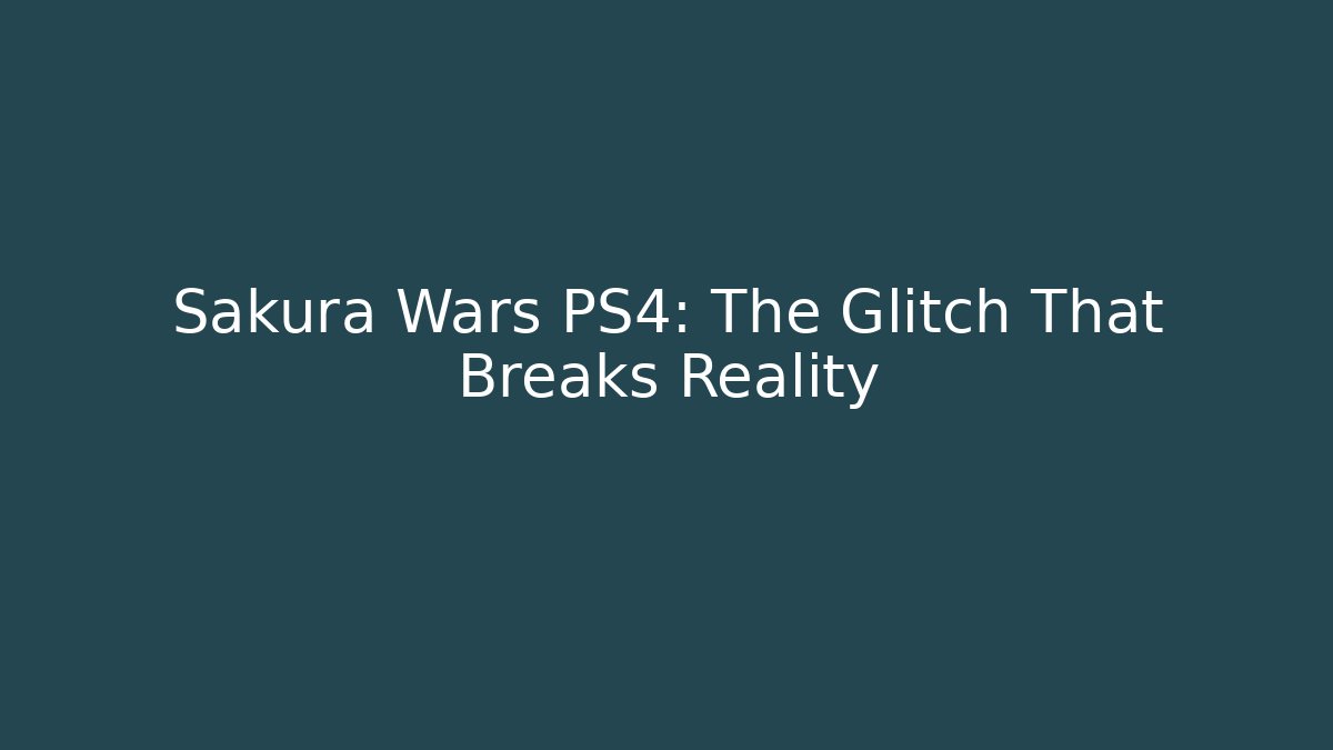 Sakura Wars PS4: The Glitch That Breaks Reality - Método de Aprovação