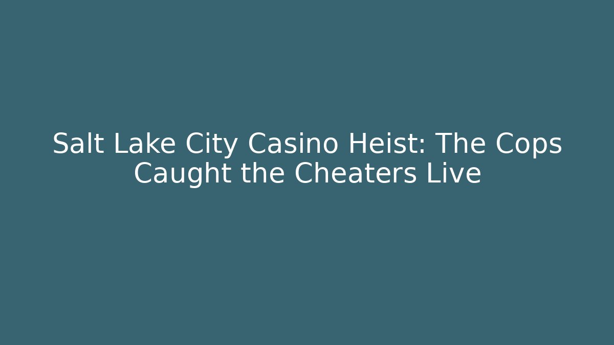 Salt Lake City Casino Heist: The Cops Caught the Cheaters Live