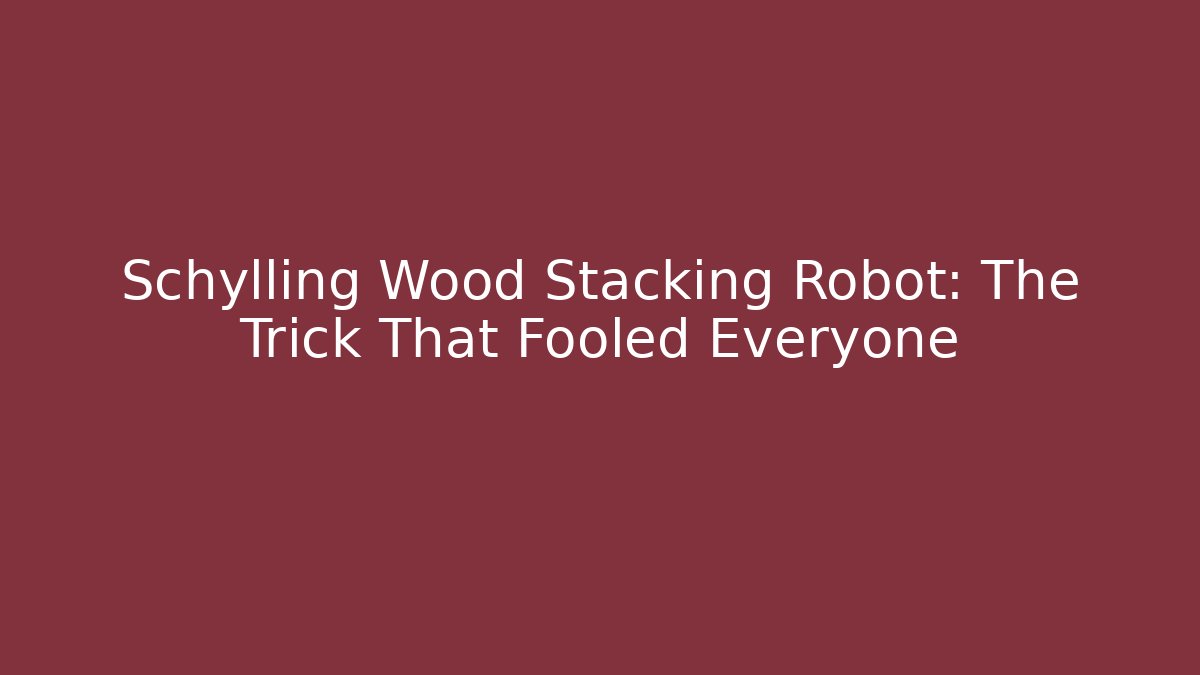 Schylling Wood Stacking Robot: The Trick That Fooled Everyone - Método de Aprovação