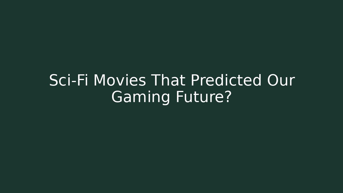 Sci-Fi Movies That Predicted Our Gaming Future? - Método de Aprovação