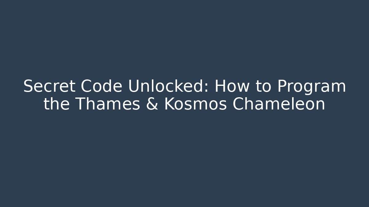 Secret Code Unlocked: How to Program the Thames & Kosmos Chameleon