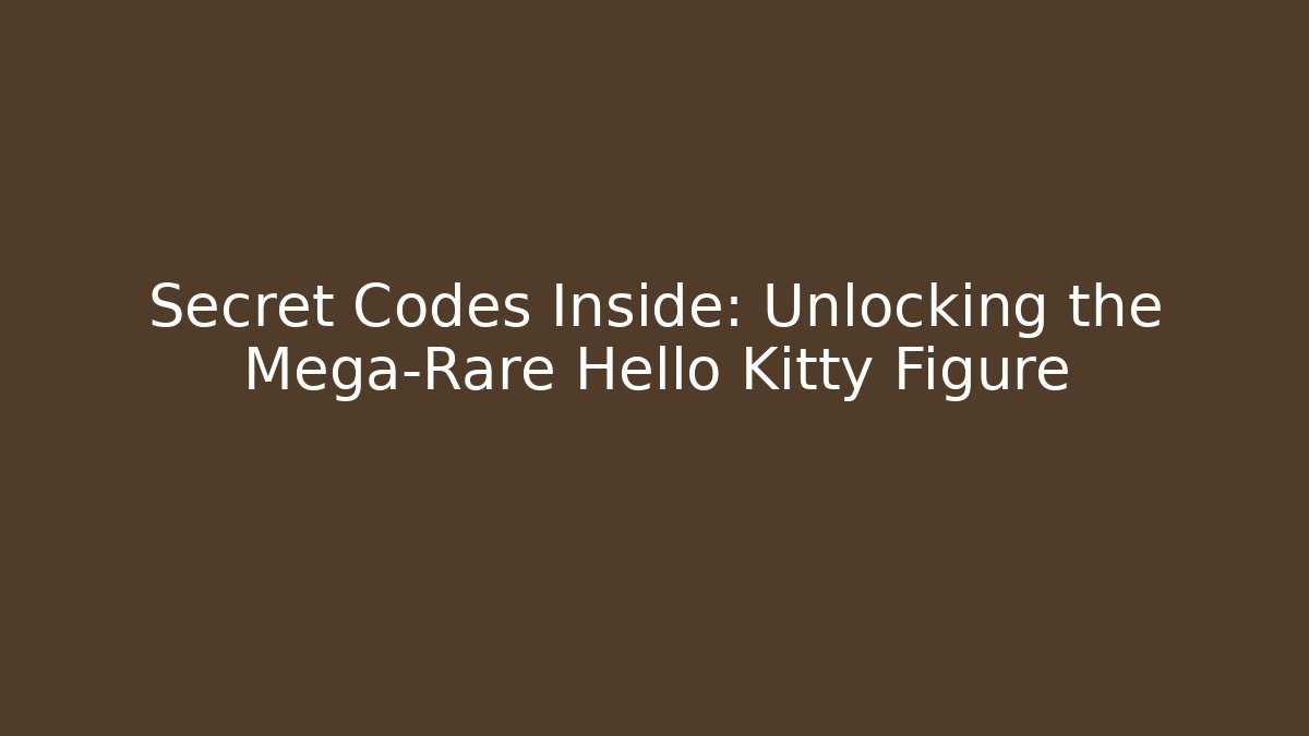 Secret Codes Inside: Unlocking the Mega-Rare Hello Kitty Figure