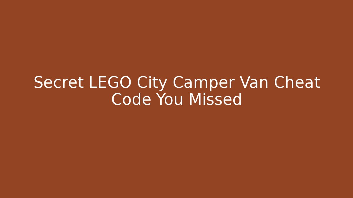 Secret LEGO City Camper Van Cheat Code You Missed - Método de Aprovação