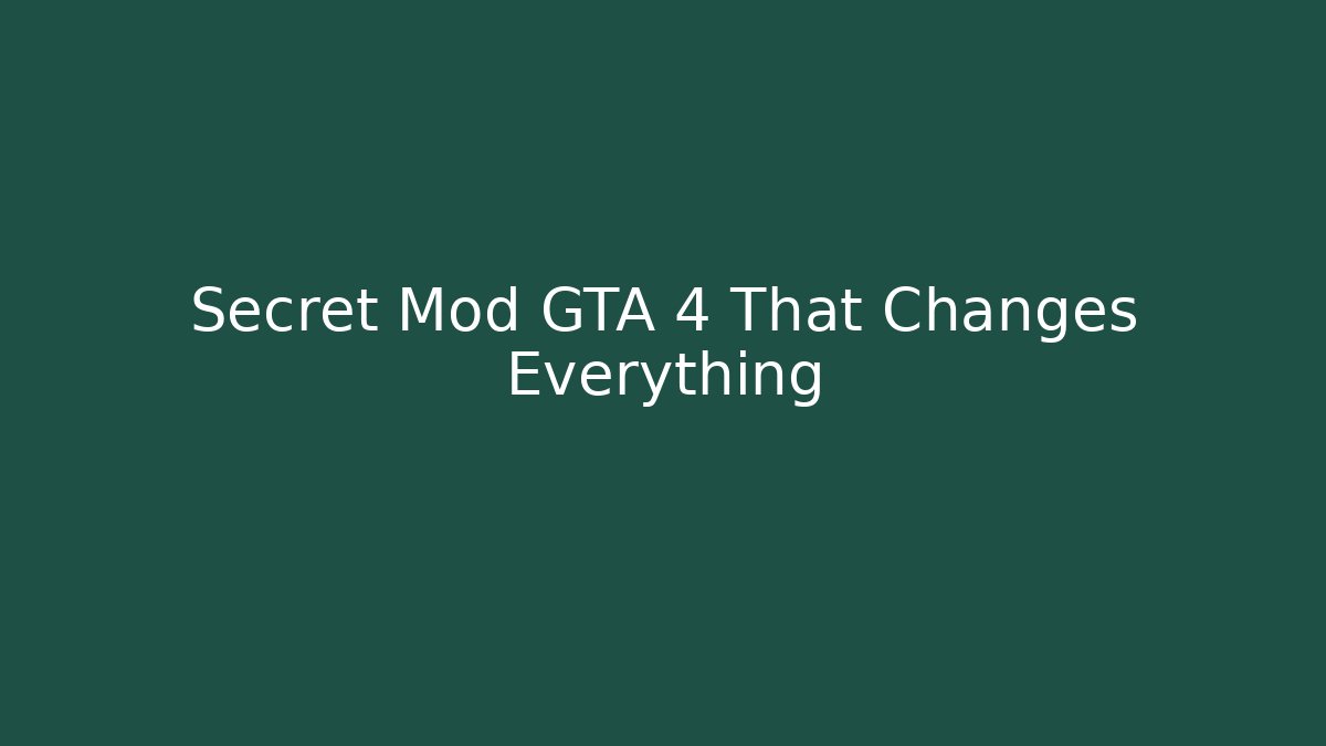 Secret Mod GTA 4 That Changes Everything - Método de Aprovação