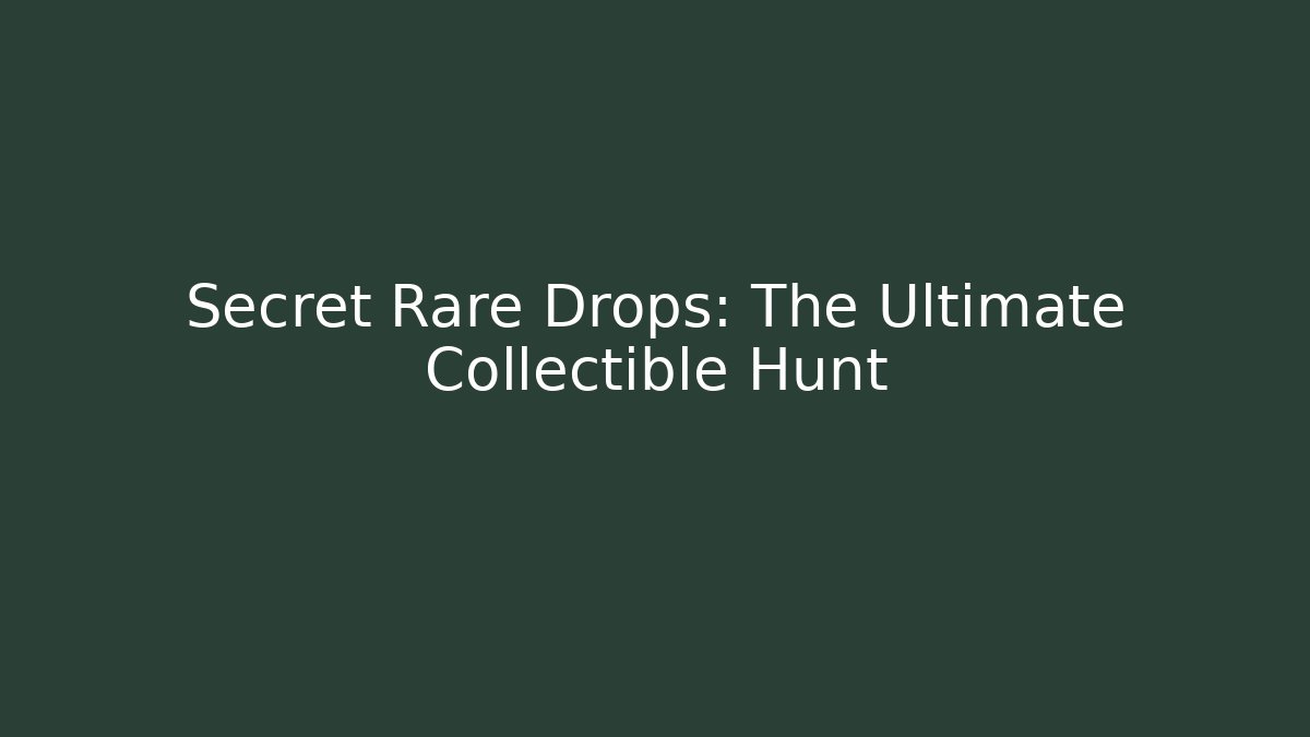 Secret Rare Drops: The Ultimate Collectible Hunt