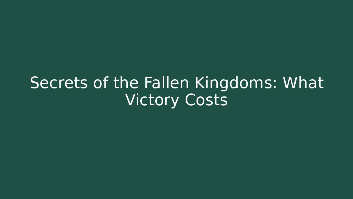 Secrets of the Fallen Kingdoms: What Victory Costs