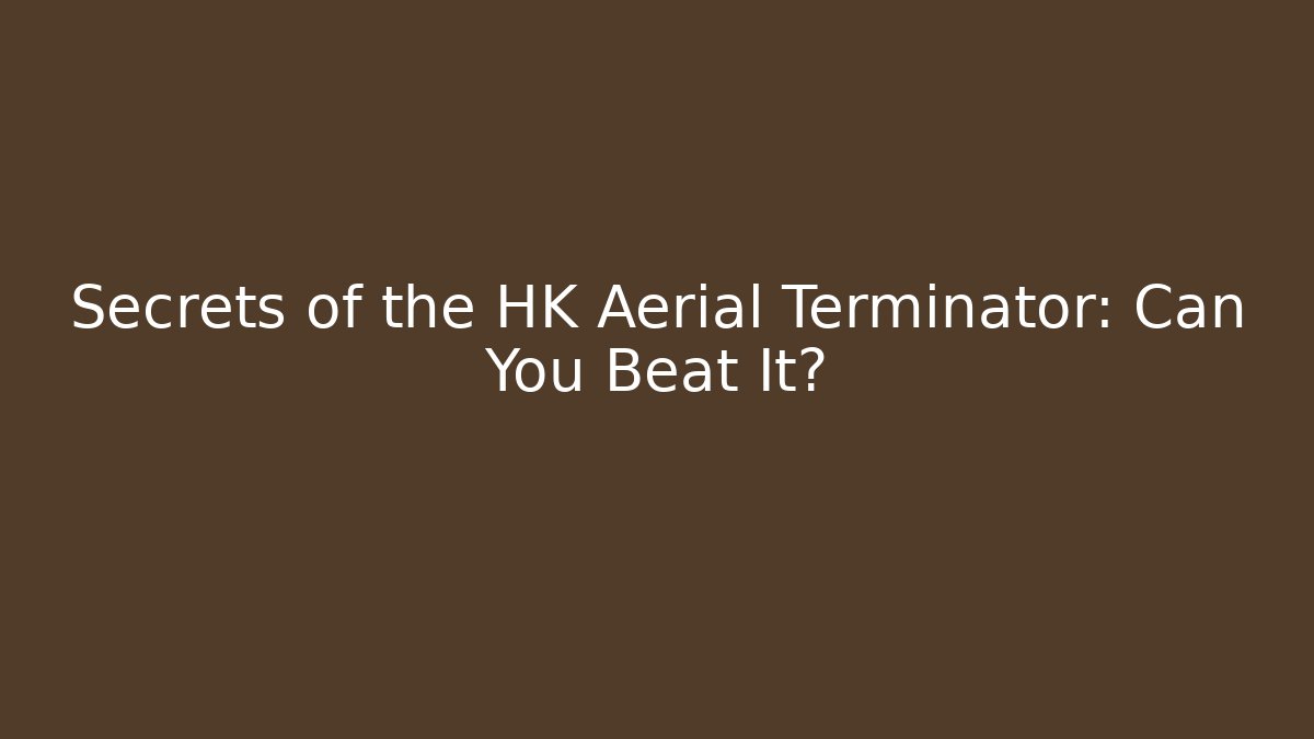 Secrets of the HK Aerial Terminator: Can You Beat It?