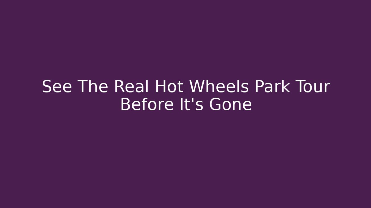 See The Real Hot Wheels Park Tour Before It's Gone