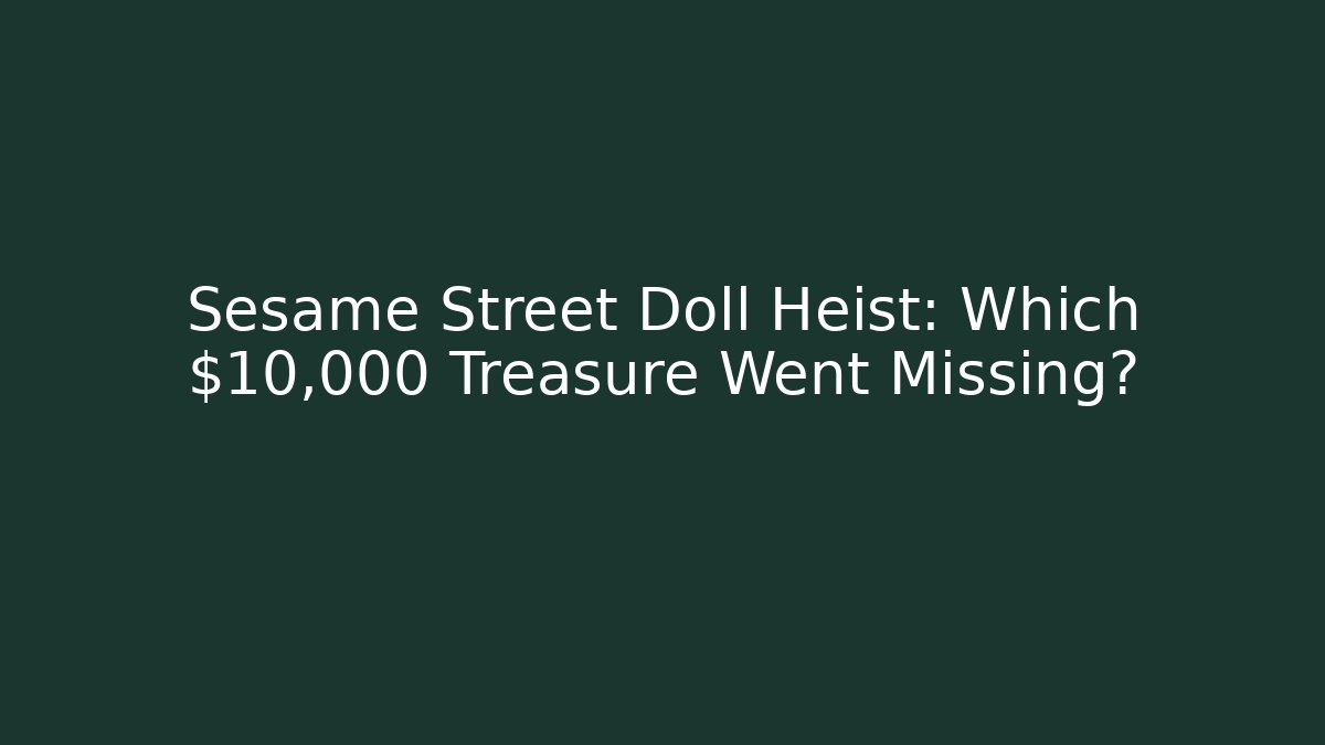 Sesame Street Doll Heist: Which $10,000 Treasure Went Missing? - Método de Aprovação