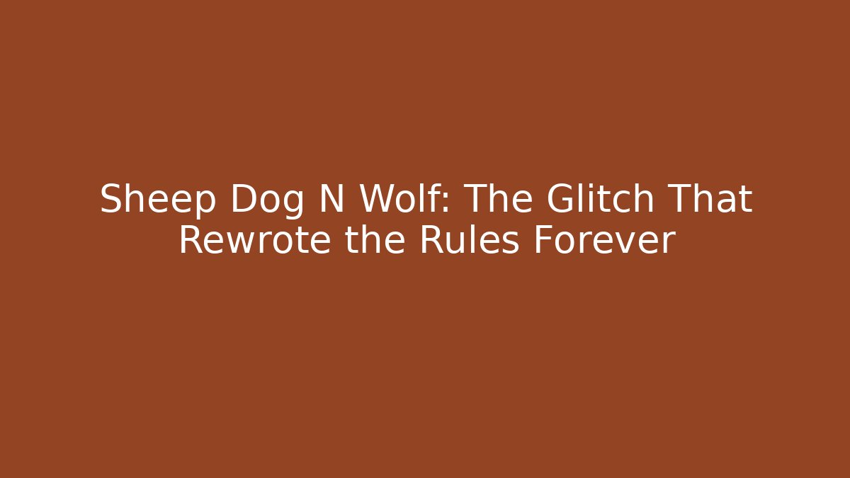 Sheep Dog N Wolf: The Glitch That Rewrote the Rules Forever
