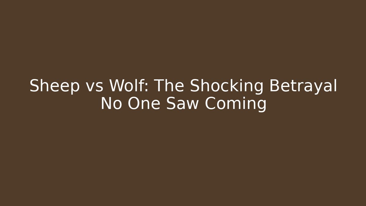 Sheep vs Wolf: The Shocking Betrayal No One Saw Coming