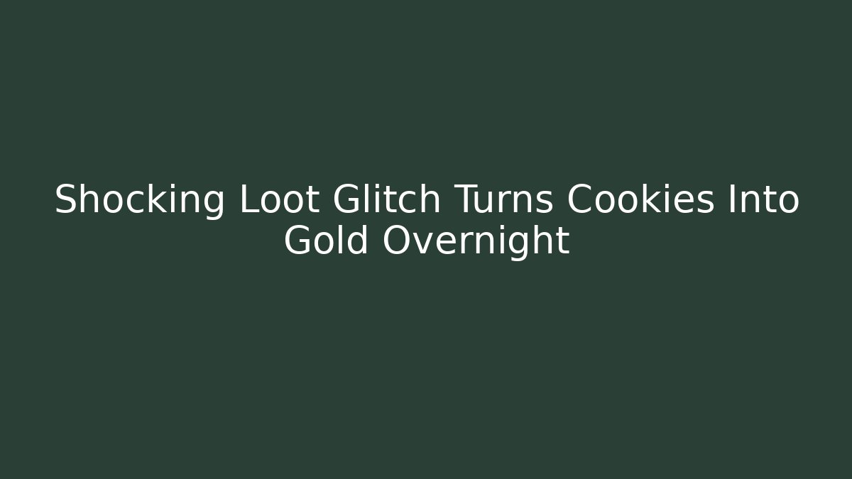 Shocking Loot Glitch Turns Cookies Into Gold Overnight