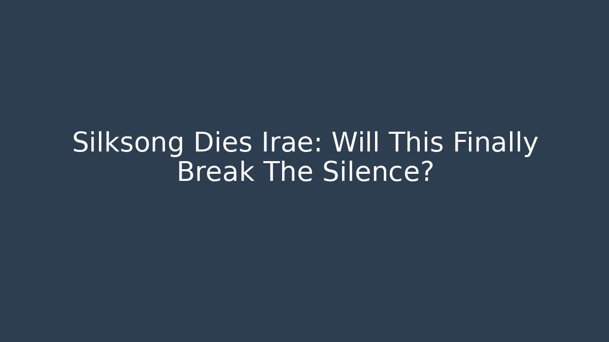 Silksong Dies Irae: Will This Finally Break The Silence?