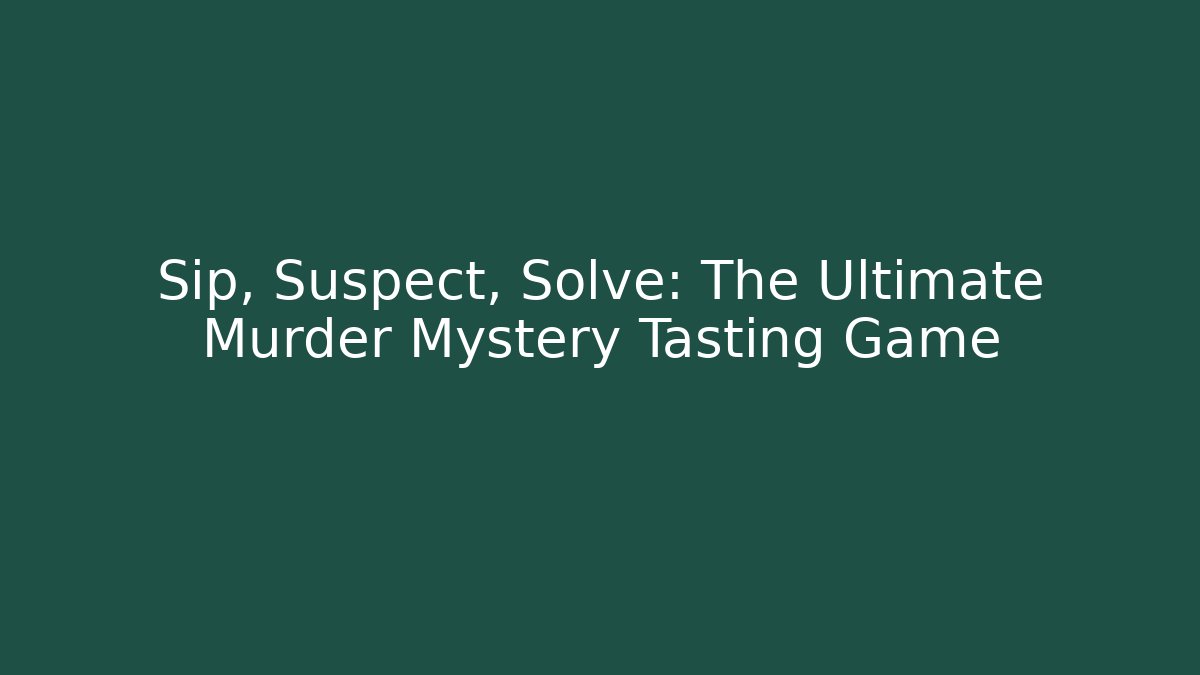 Sip, Suspect, Solve: The Ultimate Murder Mystery Tasting Game