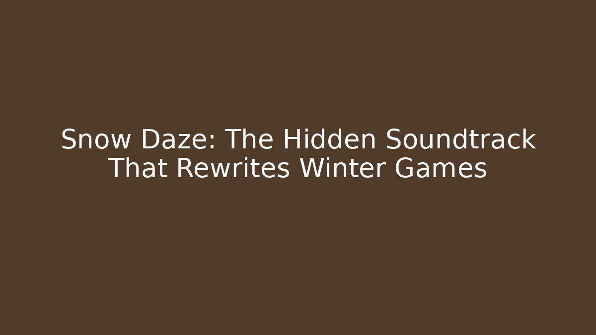Snow Daze: The Hidden Soundtrack That Rewrites Winter Games