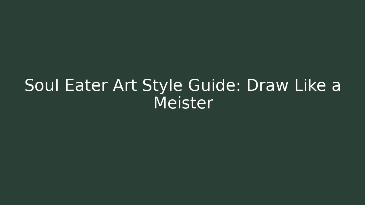 Soul Eater Art Style Guide: Draw Like a Meister