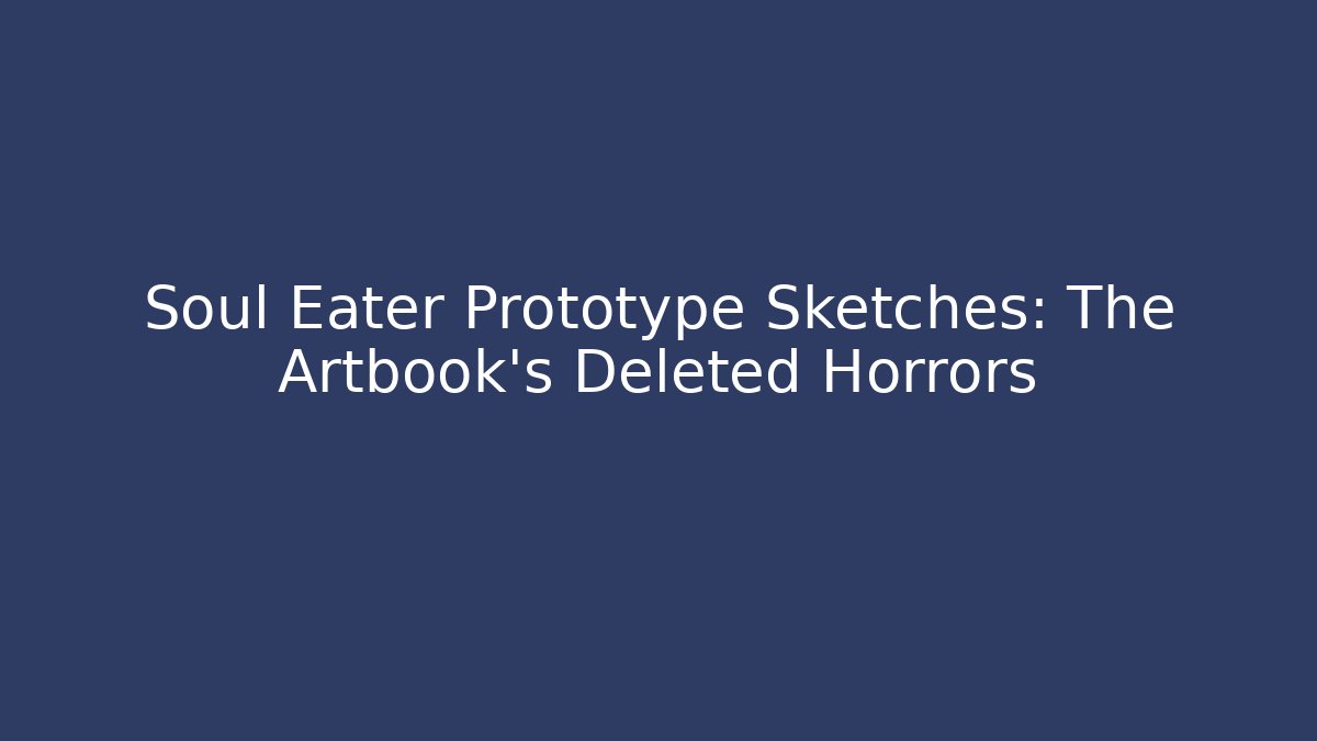 Soul Eater Prototype Sketches: The Artbook's Deleted Horrors