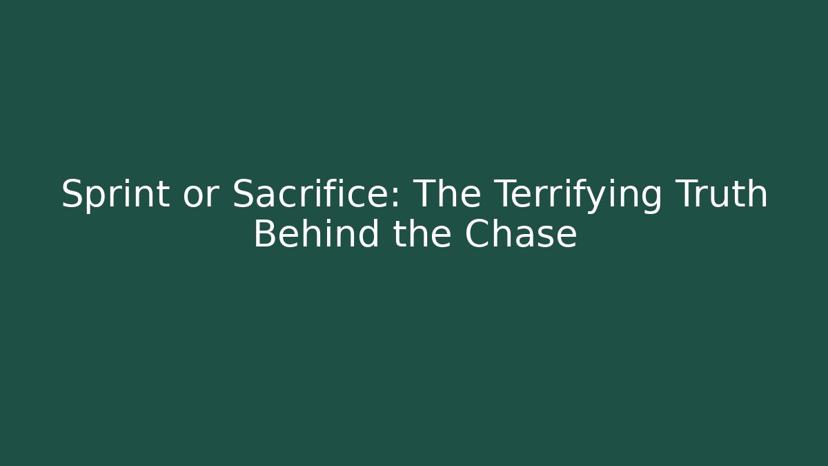 Sprint or Sacrifice: The Terrifying Truth Behind the Chase
