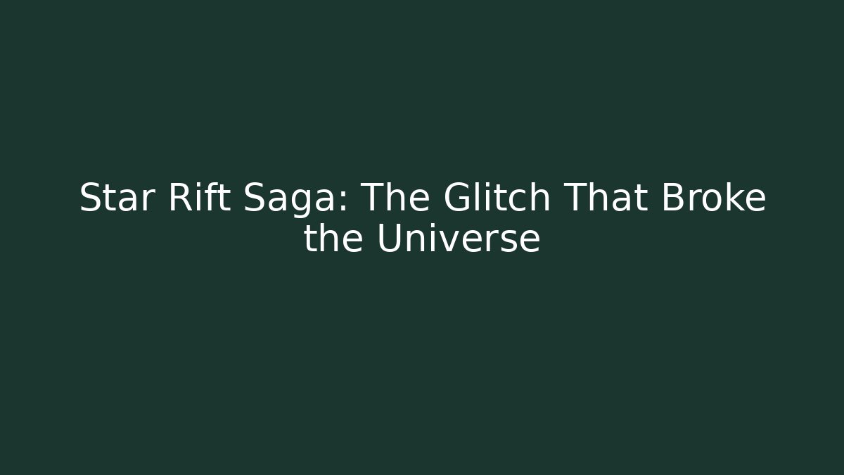 Star Rift Saga: The Glitch That Broke the Universe