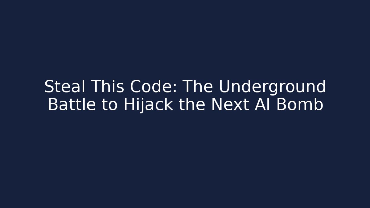 Steal This Code: The Underground Battle to Hijack the Next AI Bomb