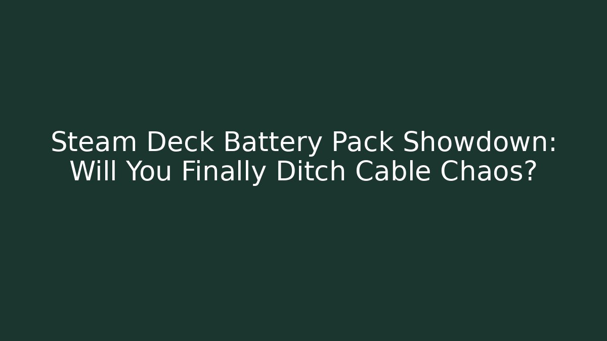 Steam Deck Battery Pack Showdown: Will You Finally Ditch Cable Chaos?