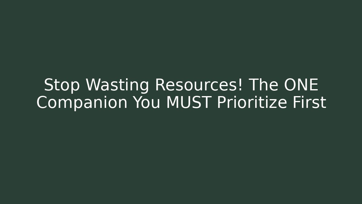 Stop Wasting Resources! The ONE Companion You MUST Prioritize First - Método de Aprovação