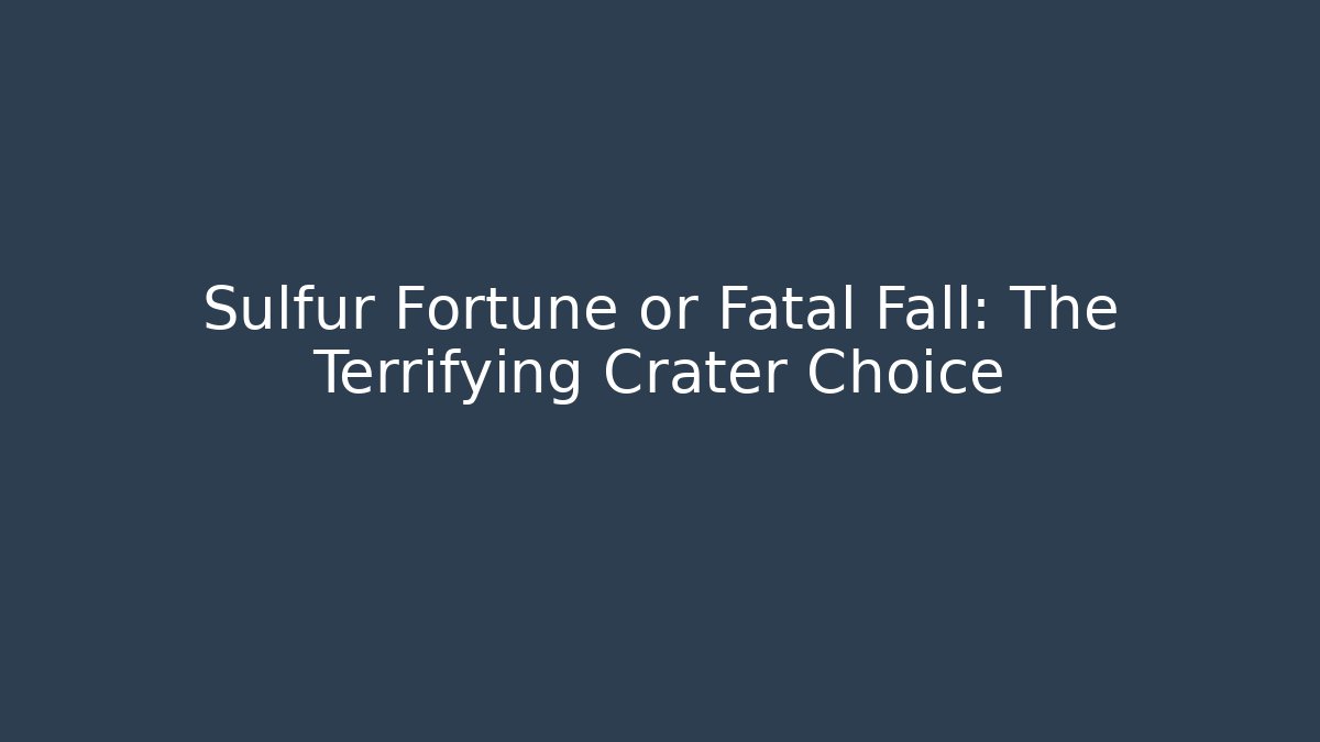 Sulfur Fortune or Fatal Fall: The Terrifying Crater Choice