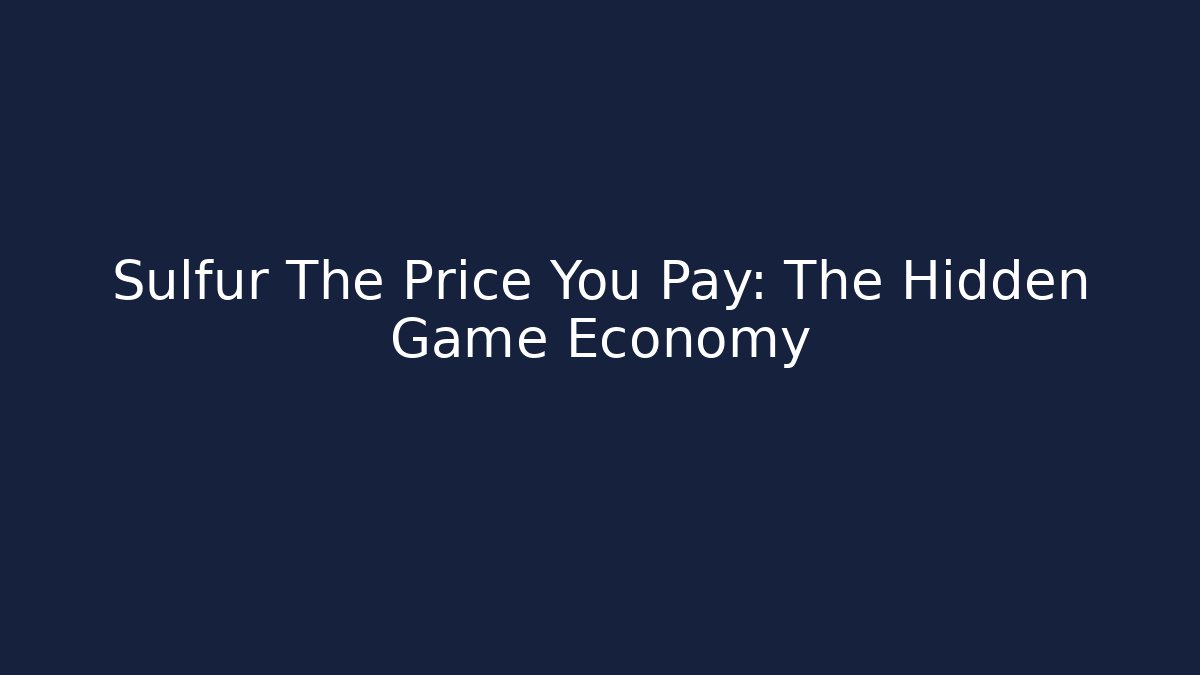 Sulfur The Price You Pay: The Hidden Game Economy