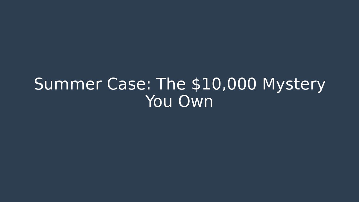 Summer Case: The $10,000 Mystery You Own
