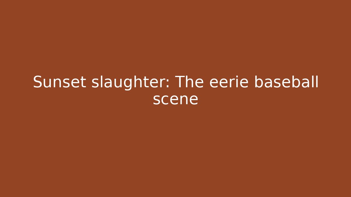 Sunset slaughter: The eerie baseball scene - Método de Aprovação