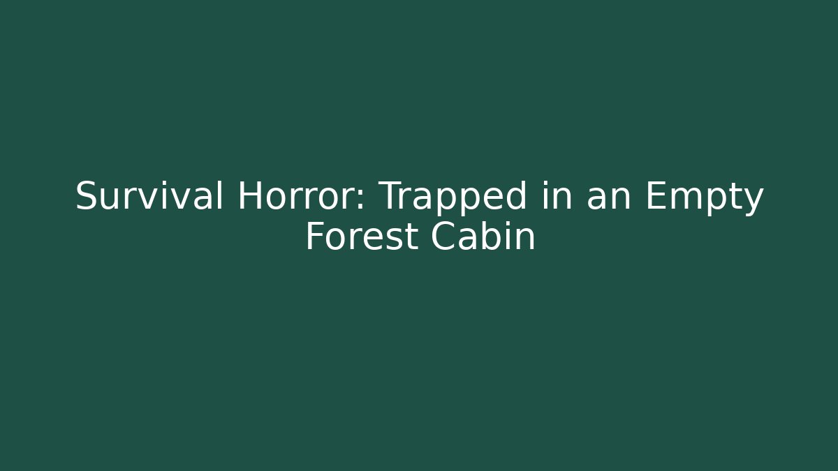 Survival Horror: Trapped in an Empty Forest Cabin