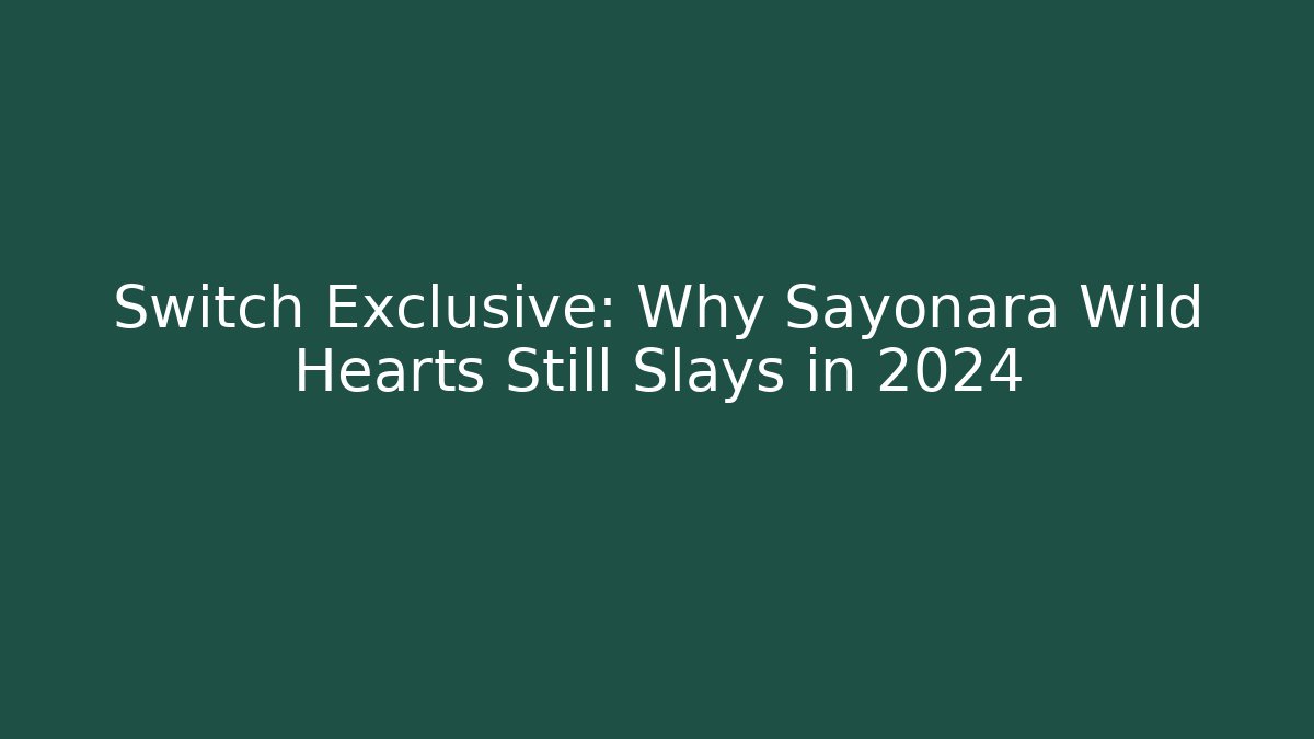 Switch Exclusive: Why Sayonara Wild Hearts Still Slays in 2024