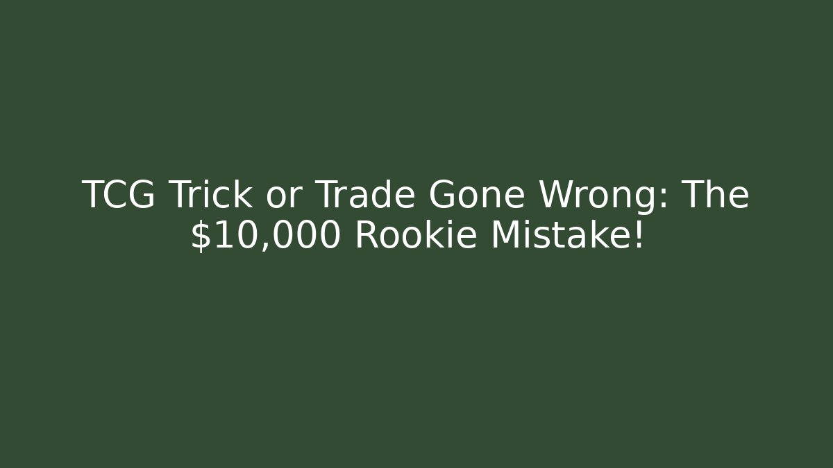 TCG Trick or Trade Gone Wrong: The $10,000 Rookie Mistake!