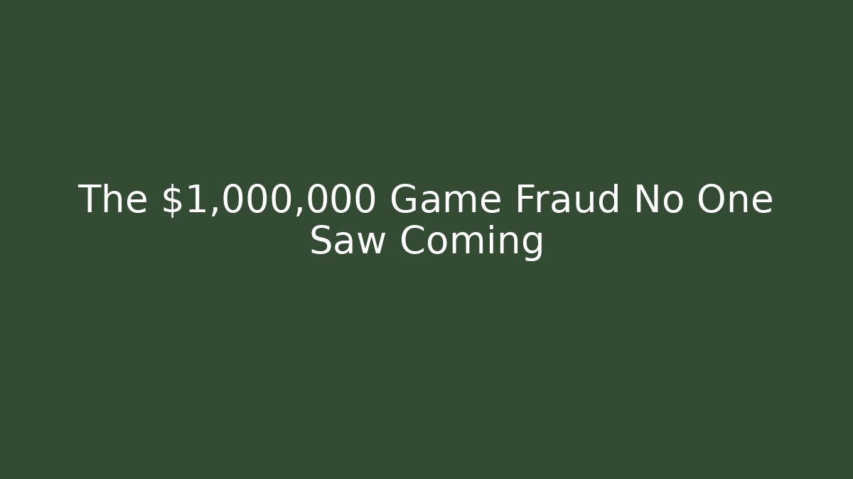 The $1,000,000 Game Fraud No One Saw Coming