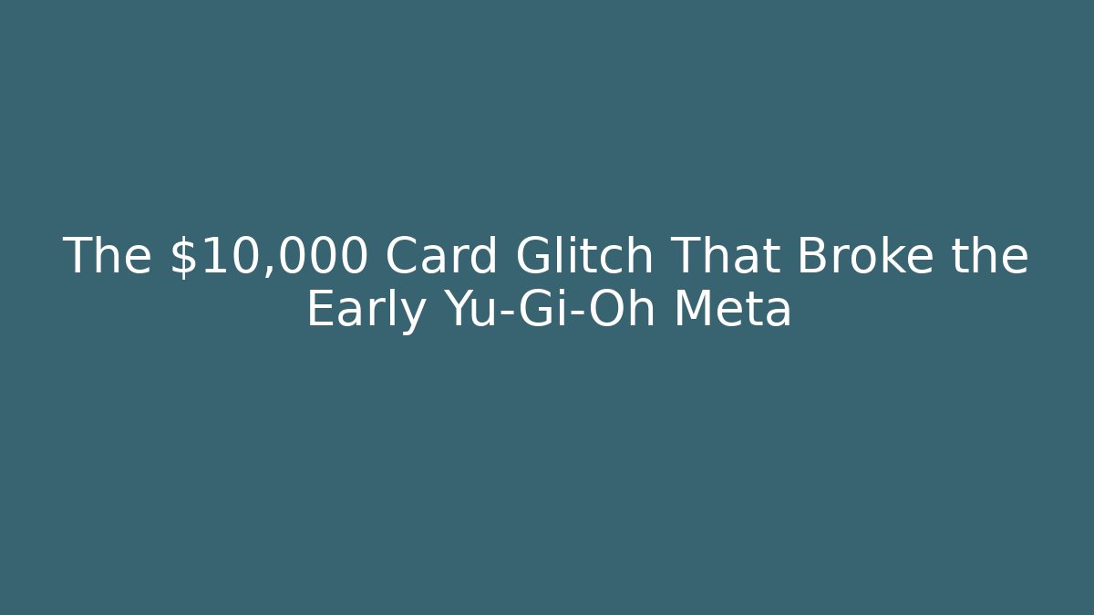 The $10,000 Card Glitch That Broke the Early Yu-Gi-Oh Meta