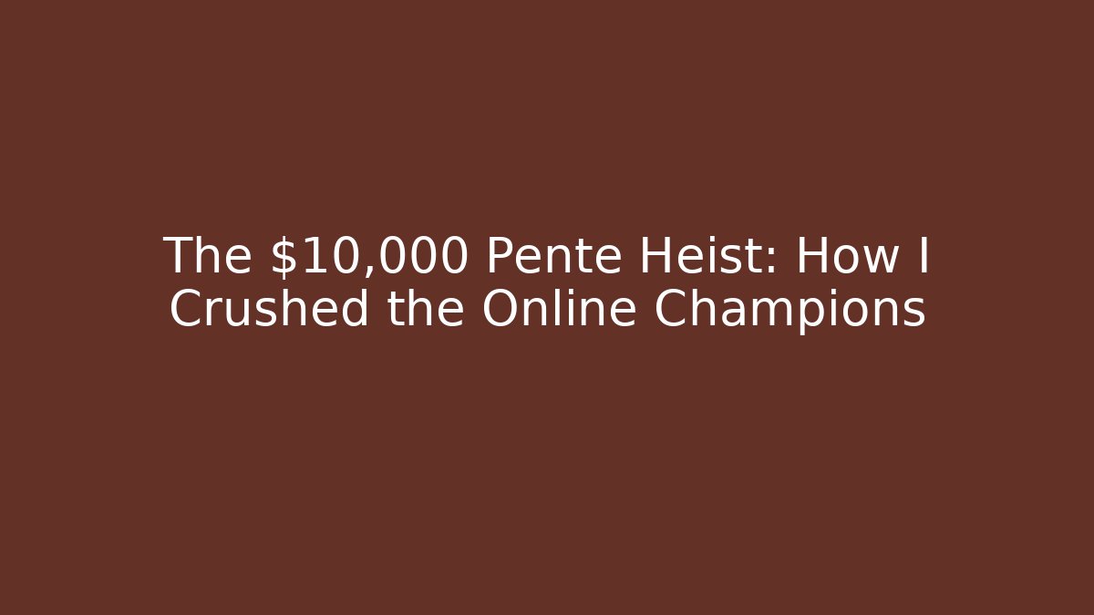 The $10,000 Pente Heist: How I Crushed the Online Champions