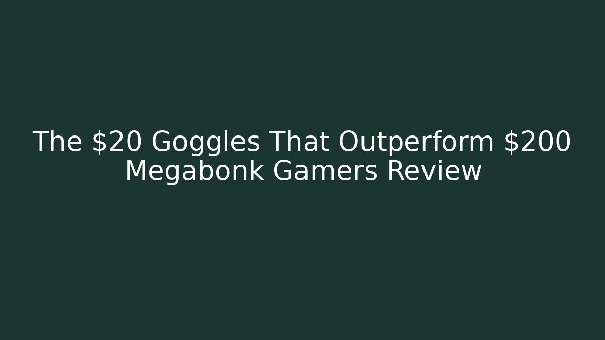The $20 Goggles That Outperform $200 Megabonk Gamers Review