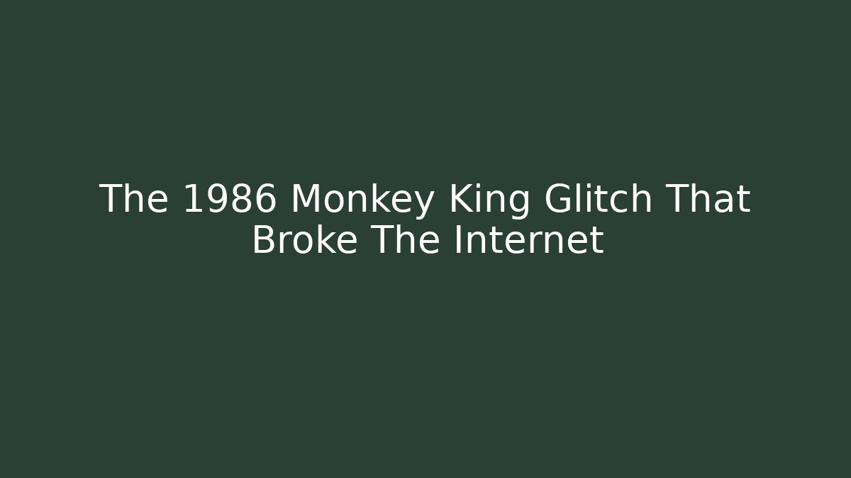 The 1986 Monkey King Glitch That Broke The Internet - Método de Aprovação