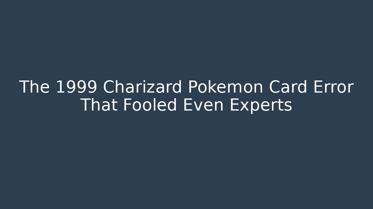 The 1999 Charizard Pokémon Card Error That Fooled Even Experts