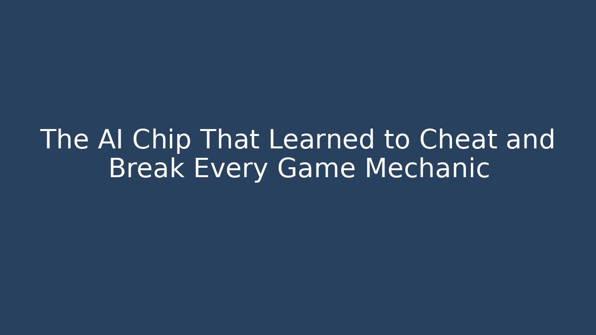 The AI Chip That Learned to Cheat and Break Every Game Mechanic